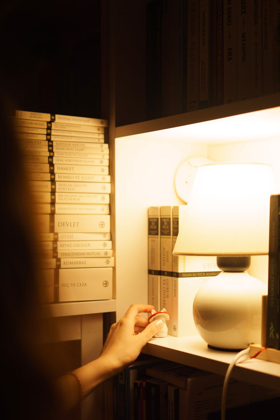 Cordless table lamp glowing on a small table as lifestyle inspiration
